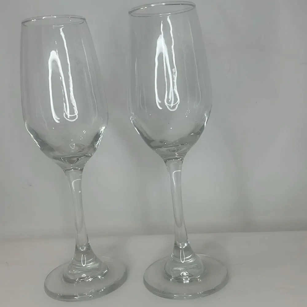 Madison Fondee 1827 Champagne Flutes 8 1/4 In Tall 3/4 Round Set 2 Bar Cocktail